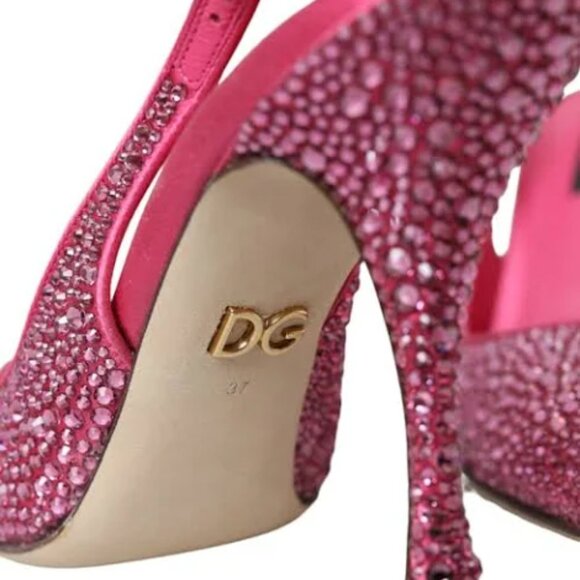 DG Pink Slingbacks Crystal pumps shoes - Picture 6 of 8